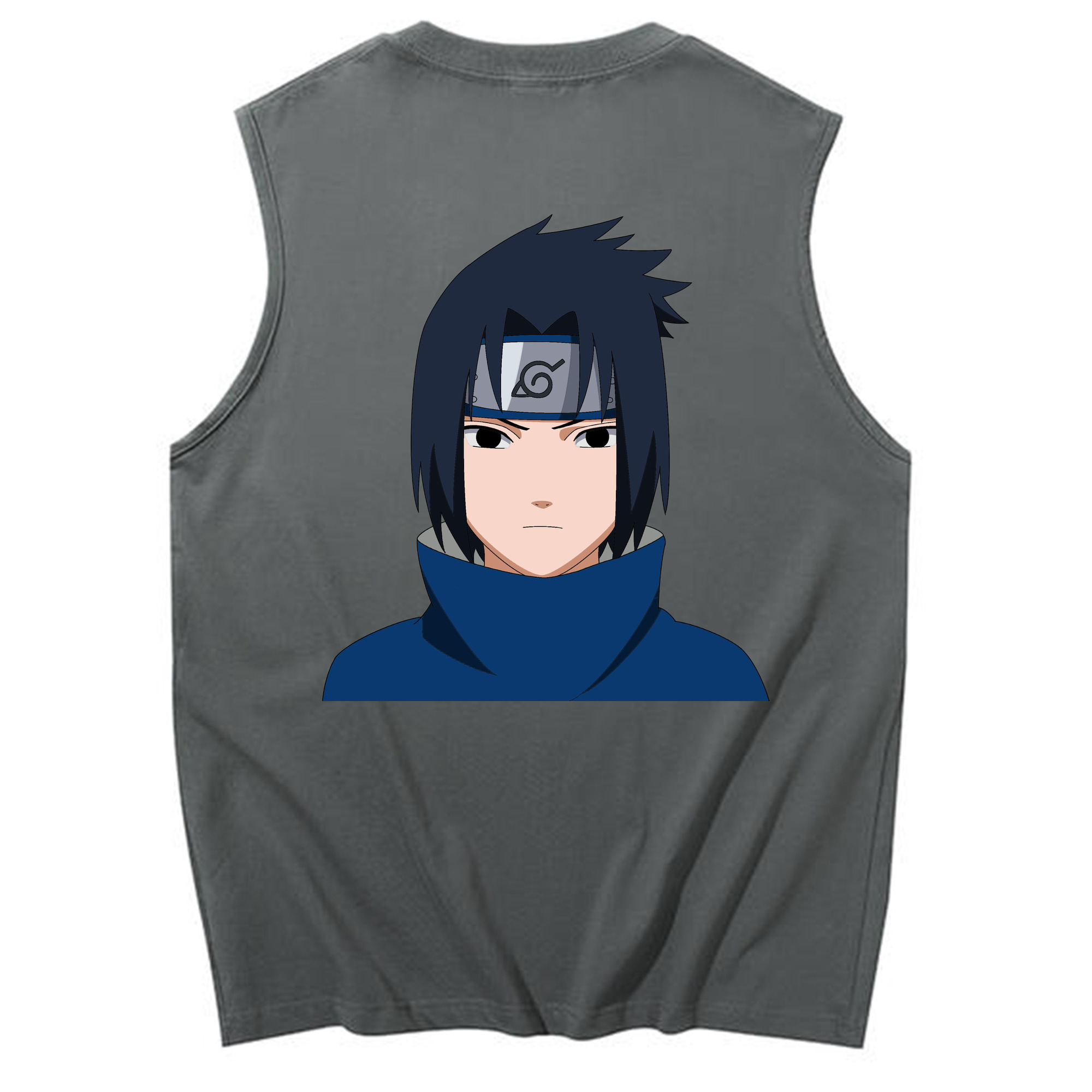 （画像用） NARUTO -ナルト- うちは サスケ Uchiha Sasuke コットン100％タンクトップ（背面プリント）